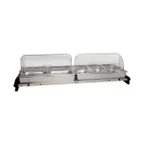 image of Cadco WTBS-5RT Countertop Grand Buffet Server w/ Rolltop Lid , (2) Half Size & (3) Third Size Steam Pans