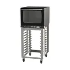 image of Cadco XAFS-133 Single Half Size Countertop Electric Convection Oven, 4 Shelf, Stand, Manual Controls