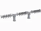 image of Krowne KDPY-15S Y-Tower Beer Dispenser, 78" Countertop, Steel, Glycol Cooled, 2-Column 15-Tap