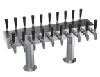 image of Krowne KDSTC-10S T‑Head Beer Tower, 30" OA, Glycol‑Cooled, Stainless Steel Finish, 20 Faucets