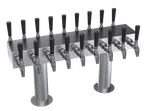 image of Krowne KDSTC-9S Double-Sided T-Head Beer Tower, 30" OA, Glycol-Cooled, Steel, 2-Col, 18 Faucets