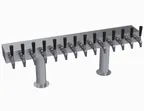 image of Krowne KDTH-14S T‑Head Draft Beer Tower, 42" Countertop, Stainless Steel, 2‑Column, 13‑100 Tap