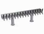 image of Krowne KDTH-16S T‑Head Draft Beer Tower, 48" Countertop, 2‑Column Stainless Steel, 16 Faucets