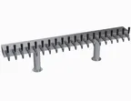 image of Krowne KDTH-20S T‑Head Beer Tower, 60" Countertop, Steel, Glycol Cooled, 2‑Column 20‑Tap, No Handles