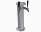 image of Krowne KF-2S Dual Faucet Draft Beer Tower, 17" Stainless Steel Finish 1‑3 Taps, Glycol Cooled