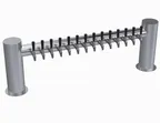 image of Krowne KMH-14S Draft Beer Dispensing Tower – 14‑Faucet 2‑Column, Steel, 59" Flange, Glycol‑Cooled