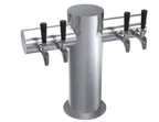 image of Krowne KMT-4S Draft Beer Tower, 4‑Tap Countertop, 21" Flange, Stainless, Glycol Cooled, No Handles