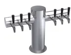 image of Krowne KMT-6S Max‑T Tap Tower, 27" Flange, Stainless Steel, Glycol‑Cooled, 4‑6 Draft Beer Taps
