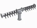 image of Krowne KPTH-12S Tap Tower - 12‑Faucet, 43‑3/4" OA, Glycol Cooled, Steel Finish, 7‑12 Tap Capacity