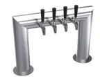 image of Krowne KPTU-4S Pass-Thru Beer Tower, 2-Column 25" OA, Brushed Steel, Glycol-Cooled, 4-6 Taps