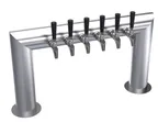 image of Krowne KPTU-6S Draft Beer Tower, 2‑Column, 31" OA, Brushed Steel, Six Faucets No Handles, 4‑6 Tap