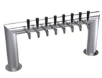 image of Krowne KPTU-8S Beer Tower, 2‑Column, 37" OA, Stainless Steel, Glycol‑Cooled, Eight Taps (No Handles)