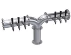 image of Krowne KPY-6S Pipe Y‑Tower, 36" OA Draft Beer Tower, Six‑Tap Glycol‑Cooled, Stainless Steel Finish