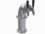 image of Krowne KSH-2S Faucet Tower, 1‑Column Stainless, Glycol‑Cooled Draft, Two Faucets No Handles