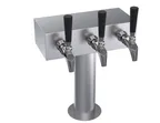 image of Krowne KTH-3S Draft Beer Tower, 12" Column, Steel Finish, Glycol‑Cooled, Three‑Tap, No Handles