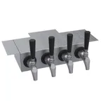 image of Krowne KUC-4S Draft Beer Tower, 12" OA, Glycol Cooled, Brushed Stainless Steel, 4-Tap, Under-Bar Mount