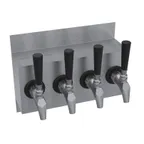 image of Krowne KWM-4S Wall‑Mount Draft Beer Tower, 4‑Tap, 12" OA, Steel Finish, Drip Tray – No Handles