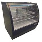 image of Kool-It KDG-48 Deli Case, 18 Cu Ft, 47"W x 32"D x 48"H, Black, Stainless, Glass, LED, 2 Shelves