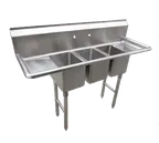 image of Serv-Ware CS3CWP1410R12 (3) Three Compartment Sink