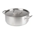 image of Winco SSLB-20 Premium Brazier, 20 Qt., 15-3/4" Dia. X 6"H, Round