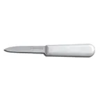 image of Dexter 15303 Paring Knife, 3" Spear‑Point Blade, Stainless Steel, White Plastic Handle, USA Made