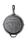 image of Lodge L8SKA250 Cast Iron Fry Pan, 10-11/16" Dia. 2" H, Helper Handle, Induction Ready, Made in USA
