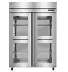 image of Hoshizaki HC2A-HGE-HGE 2-Section Half Glass Door Heated Holding Cabinet 55"x36"x80", Stainless Steel