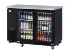 image of RefrigerationX XBB-24-48SG-N6 Back Bar Cooler 49"W×24"D×35"H 12.2 cu.ft Black Steel Glass R‑600a