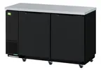 image of RefrigerationX XBB-24-60SB-N6 Bar Cooler, 61" W x 24" D x 35" H, 16.46 cu ft, Black Stainless, LED