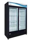 image of Serv-Ware GR48SB-HC - 54"W x 30.75"D x 79.5"H 48 cu.ft. Black Glass Door Merchandiser, LED