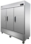 image of Akita ARF-72 72" 3-Solid Door Reach-In Freezer, Bottom Mount, 72 cu. ft., Stainless Steel