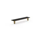 image of Steelite MGCIAF03MBXX 47" Buffet Table, Nero Marquina Marble BHP Laminate Top, Brushed Brass Legs