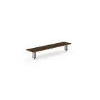 image of Steelite MGCIAF03WSXX 47" Buffet Table, Bengali Mango Wood Top, Brushed Stainless Steel Legs, 10"D x 6.5"H