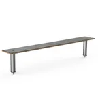image of Steelite MGCIAF04GSXX 71" Buffet Table, Grey Slate Laminate Top, Brushed Stainless Steel, 9-1/2"D x 12-1/2"H
