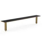 image of Steelite MGCIAF04MBXX 71" Buffet Table, Nero Marquina Marble BHP Laminate, Brushed Brass, 9-1/2"D x 12-1/2"H