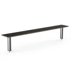 image of Steelite MGCIAF04MSXX 71" Buffet Table, Nero Marquina Marble BHP Laminate Top, Brushed Stainless Steel