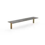 image of Steelite MGCIAF06GBXX 71" Modular Classic Bar Shelf, Grey Slate BHP Laminate, Bamboo Core, Brushed Brass Segments
