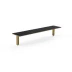 image of Steelite MGCIAF06MBXX 71" Buffet Table, Nero Marquina Marble BHP Laminate, Brushed Brass, 14.5"D x 12.5"H