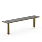 image of Steelite MGCIAF07GBXX Modular Classic Buffet Shelf, 47" W x 9-1/2" D x 12-1/2" H, Grey Slate BHP Laminate Top