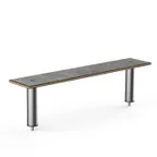 image of Steelite MGCIAF07GSXX 47" Grey Slate Bamboo Core Buffet Table, 9-1/2"D x 12-1/2"H, Brushed Stainless Steel
