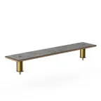 image of Steelite MGCIAF08GBXX 47" Buffet Table, Grey Slate BHP Laminate, Brushed Brass, 9-1/2"D x 6-1/2"H