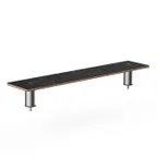 image of Steelite MGCIAF08MSXX 47" Buffet Table, Nero Marquina Marble BHP Laminate, Brushed Stainless Steel, 9-1/2"D x 6-1/2"H