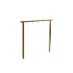 image of Steelite MGCIAM02XBXX Modular Arch Rack Buffet Table, 71" x 3" x 61"H, Stainless Steel, Brushed Brass, 5 Hooks