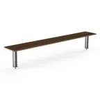 image of Steelite MGCIAY03WSXX 80" Buffet Table, Bengali Mango Wood Top, Brushed Stainless Steel Legs, 12" Depth