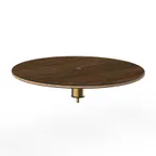 image of Steelite MGCIAY04WBXX 30" Round Bengali Mango Wood Buffet Table, 6.5"H, Bamboo Core Top, Brushed Brass