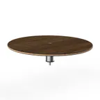 image of Steelite MGCIAY04WSXX 30" Round Bengali Mango Wood Buffet Table, 6.5"H, Brushed Stainless Steel