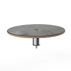 image of Steelite MGCIAY05GSXX 24" Round Gray Slate BHP Laminate Buffet Table, 6-1/2"H, Brushed Stainless Steel