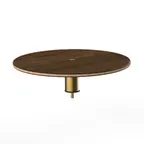 image of Steelite MGCIAY05WBXX 24" Round Bengali Mango Wood Buffet Table, 6-1/2"H, Brushed Brass, Laminated Wood Top