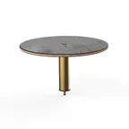 image of Steelite MGCIAY08GBXX 24" Round Buffet Table, 12.5"H, Gray Slate BHP Laminate Top, Brushed Brass