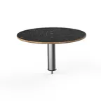 image of Steelite MGCIAY08MSXX 24" Round Nero Marquina Marble BHP Laminated Buffet Table